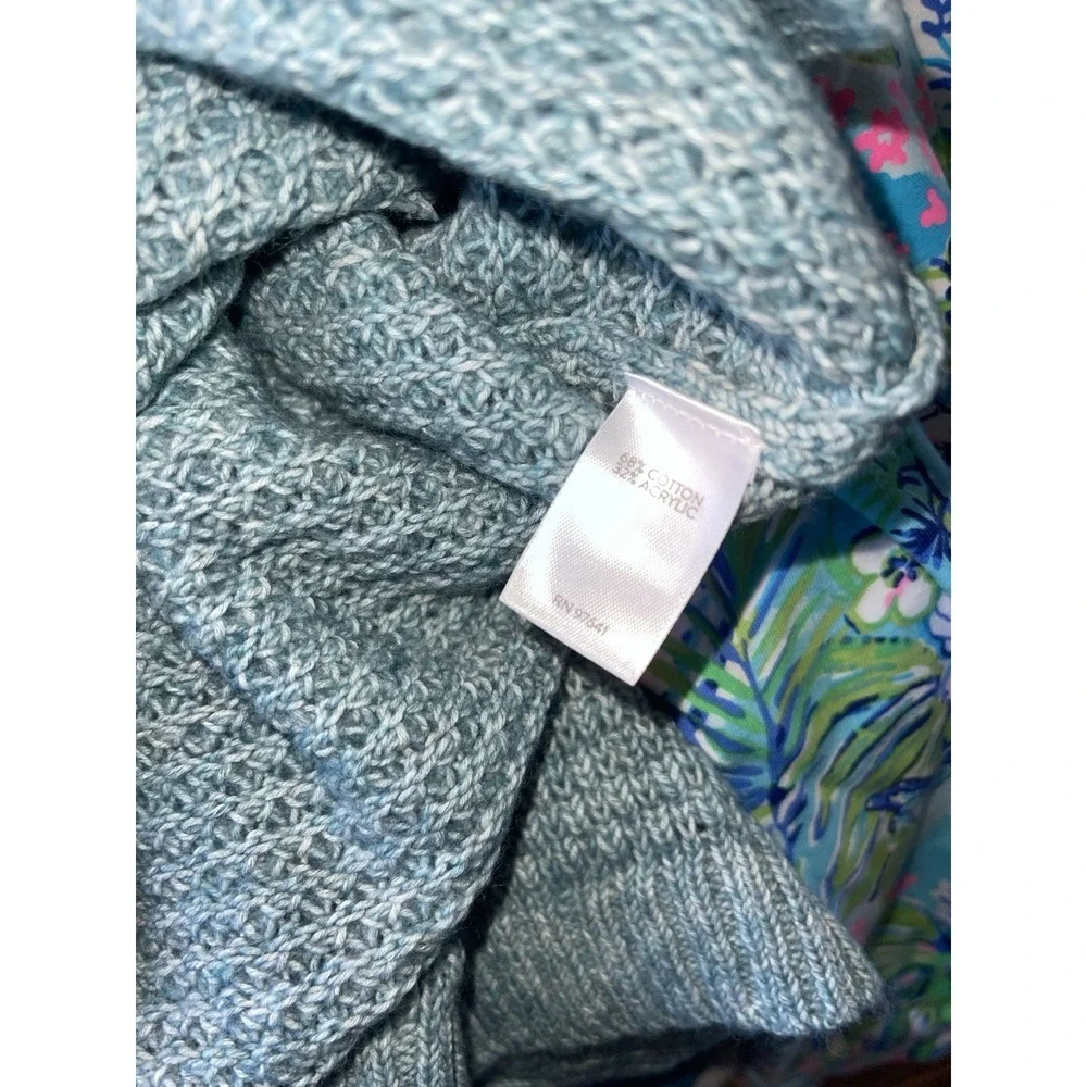 J. Jill Blue Women's XL V-Neck Sleeveless Knit Sweater‎ Vest Cottagecore Coastal